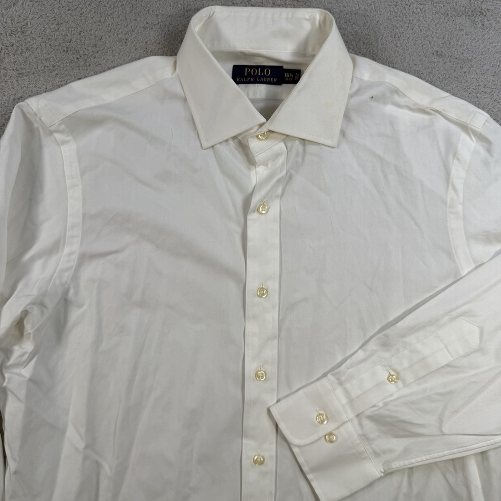 Polo Ralph Lauren Shirt Mens Large White Long Sleeve Button Down Pony 16.5 32-33